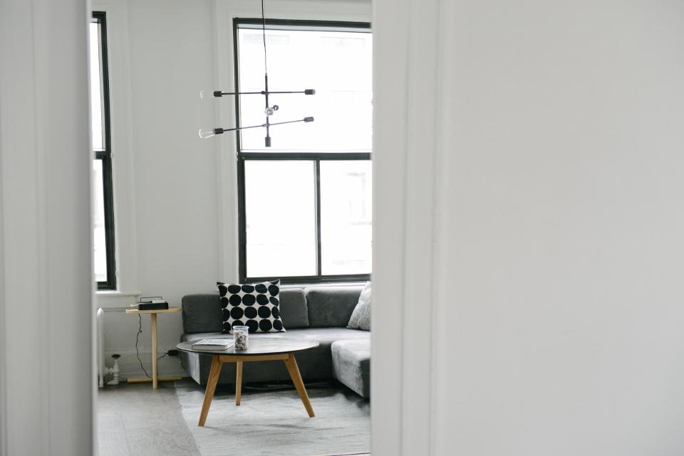 Bright, simply furnished living space